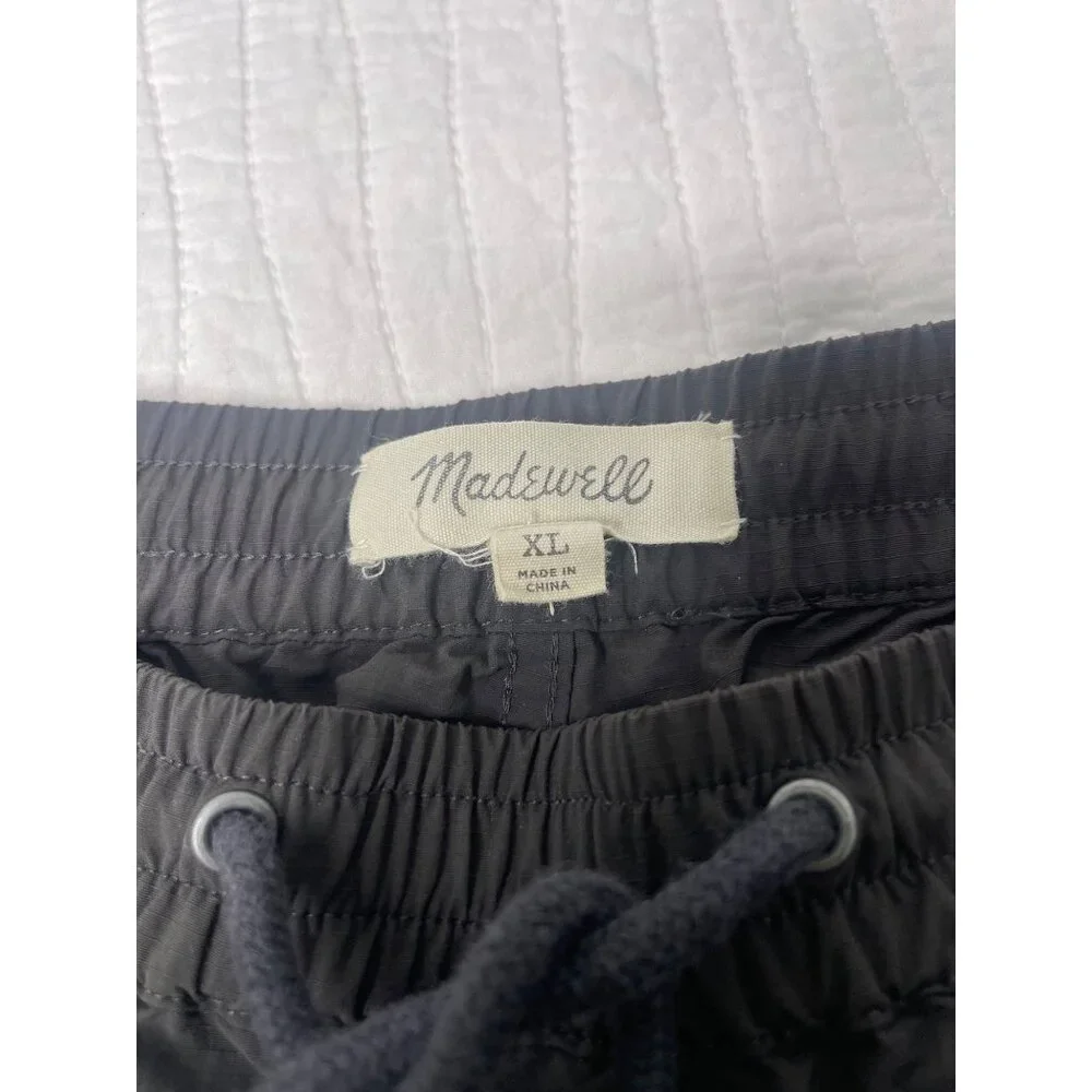 Madewell Mens Everywear Charcoal/Black Swim Casual Shorts XL Elastic Waist